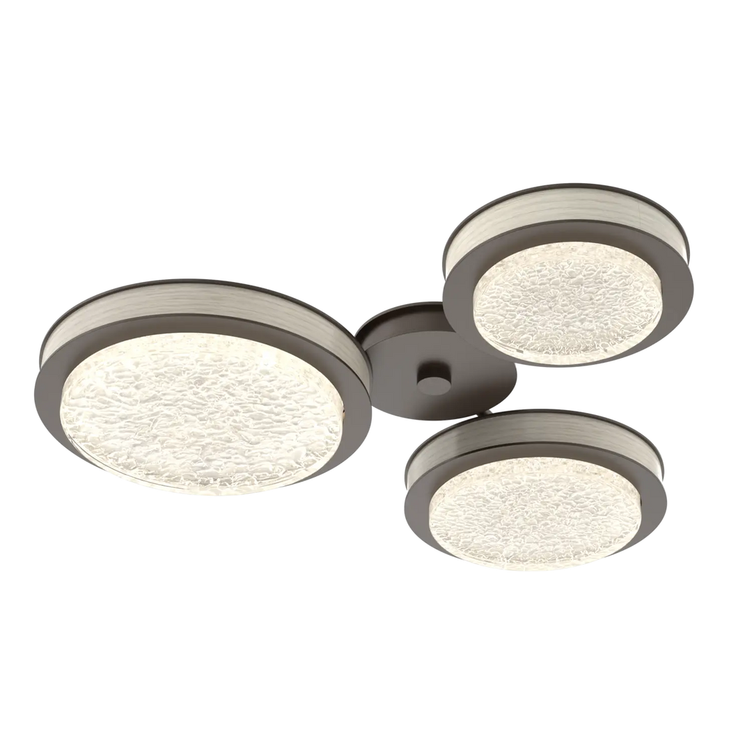 Hammerton Studio Iris Round Hub & Spoke Flat Bronze / 3-Piece / Light Oak Wood