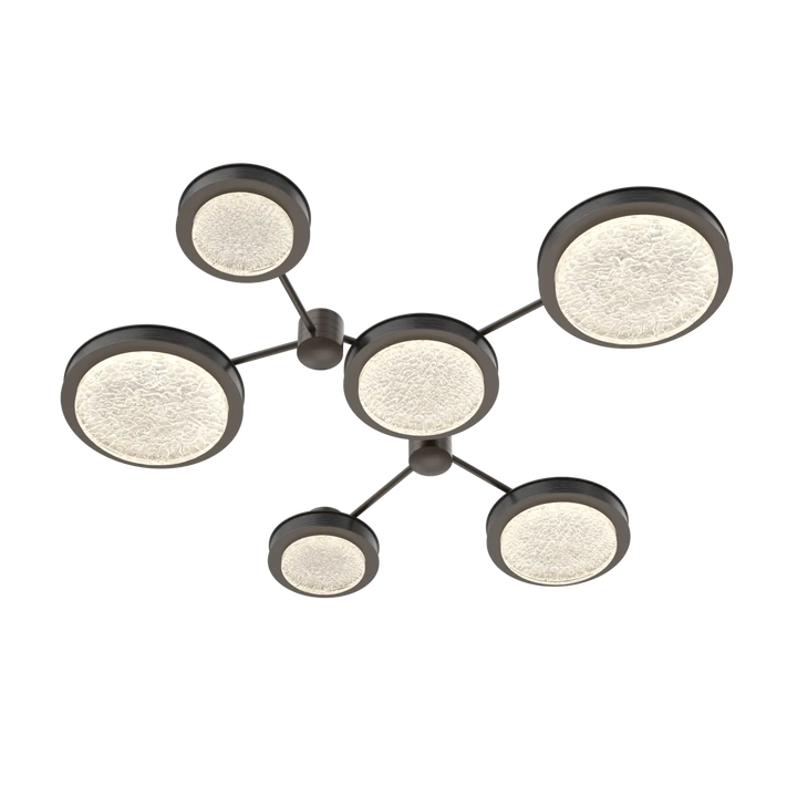 Hammerton Studio Iris Round Hub & Spoke Flat Bronze / 6-Piece / Dark Oak Wood