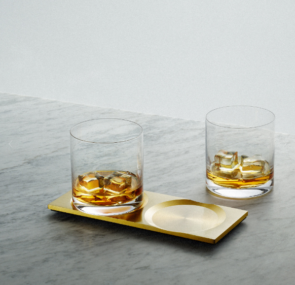 Buster + Punch Machined Whisky Glass Bar Furniture Buster + Punch Brass  