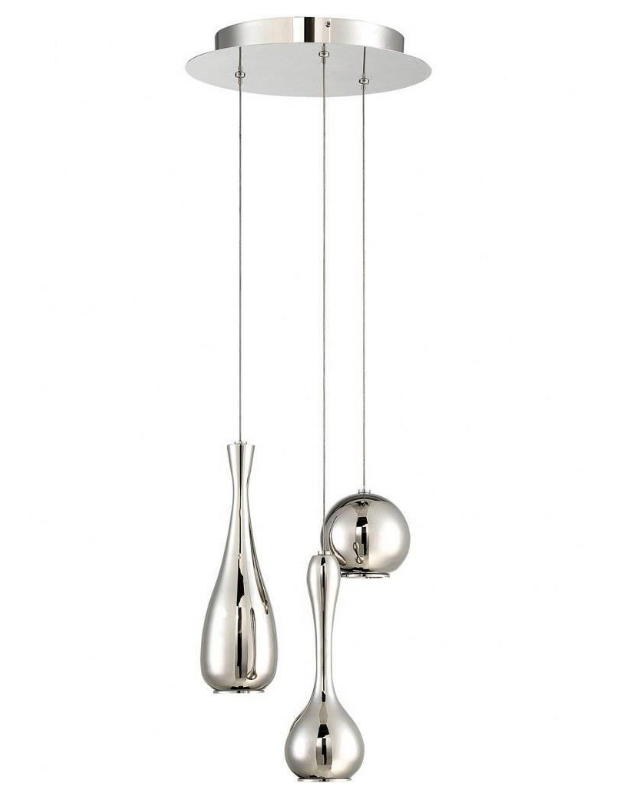 Modern Forms Acid Multi-Light Pendant Pendants Modern Forms Polished Nickel 17x17x12.3 