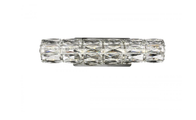 Valetta Integrated LED Chip Light Chrome Wall Sconce Clear Royal Cut Crystal l OPEN BOX