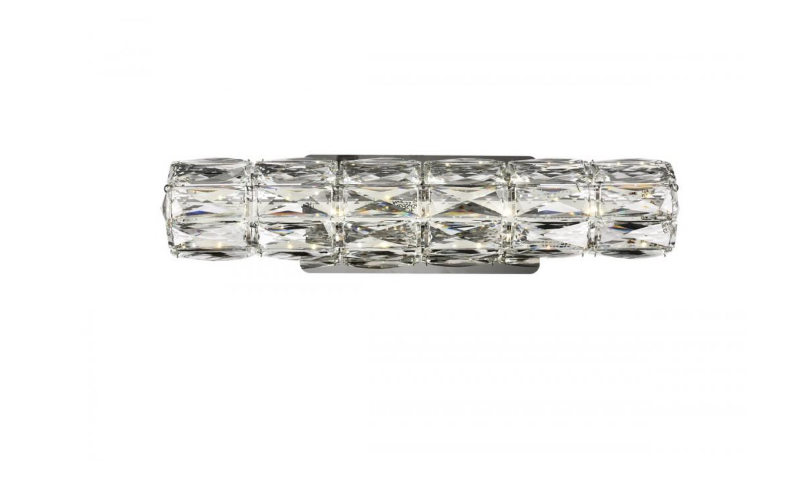 Valetta Integrated LED Chip Light Chrome Wall Sconce Clear Royal Cut Crystal l OPEN BOX Vanity Lights Valetta Integrated   