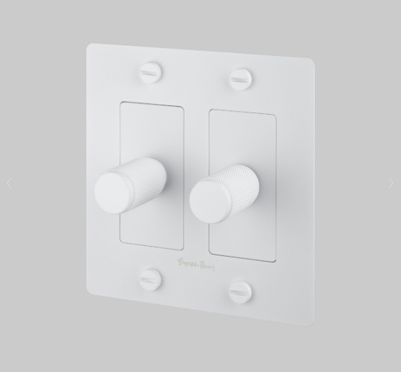 Buster + Punch Complete 2G Dimmer Switch Kit / Incandescent / With Logo Dimmers Buster + Punch White n/a White