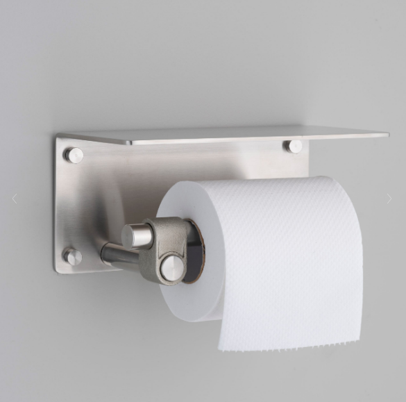 Buster + Punch Cast Toilet Roll Holder with Shelf Bathroom Accessories Buster + Punch Steel  