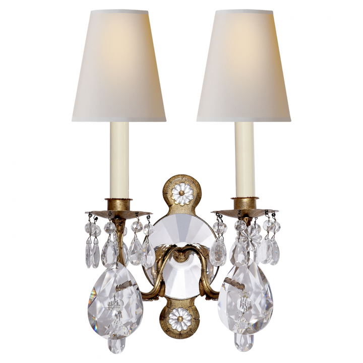 Visual Comfort & Co. Yves Crystal Double Arm Sconce