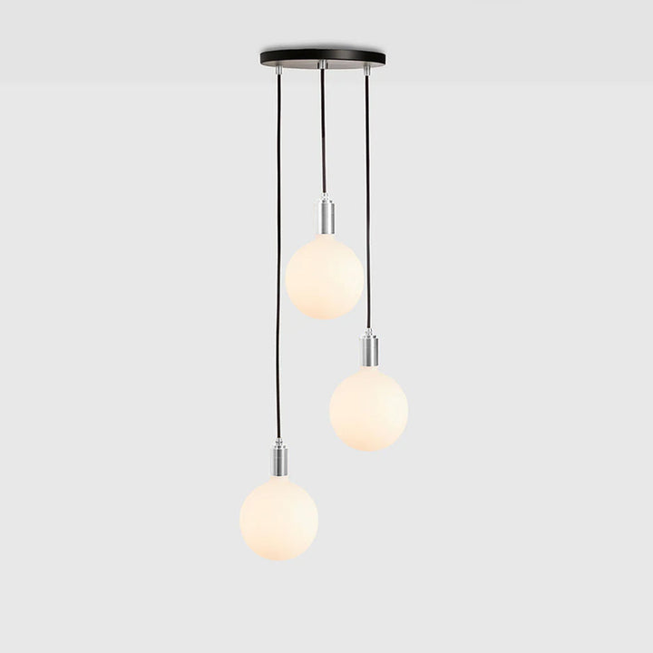 Tala Small Canopy Triple Pendant - Black Canopy / Stainless Steel / Sphere G150