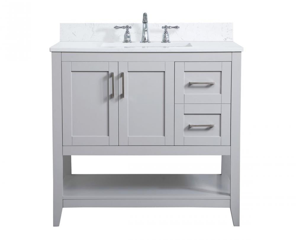 Elegant Aubrey Bathroom Vanity Bathroom Vanity Elegant 36 Gray Included