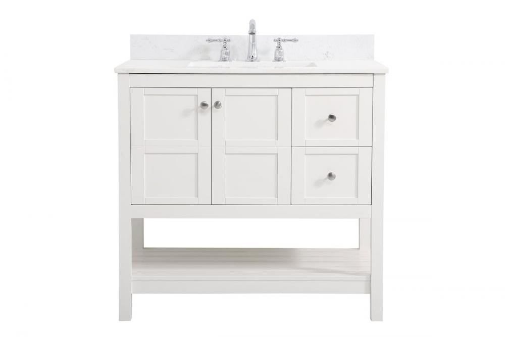 Elegant Theo Bathroom Vanity Bathroom Vanity Elegant 36 White Included