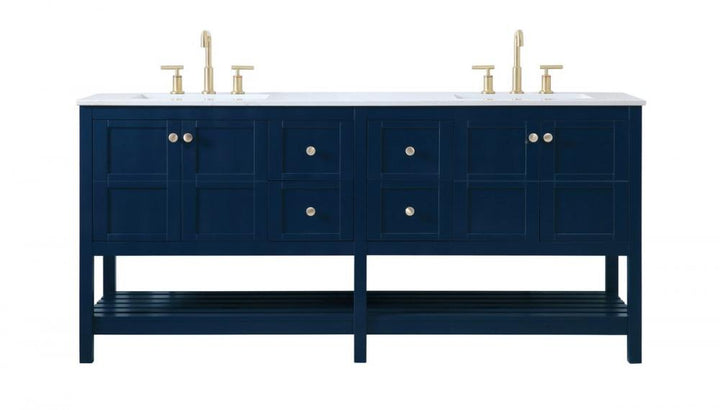 Elegant Theo Bathroom Vanity - Double Sink Bathroom Vanity Elegant 72 Blue Not Included