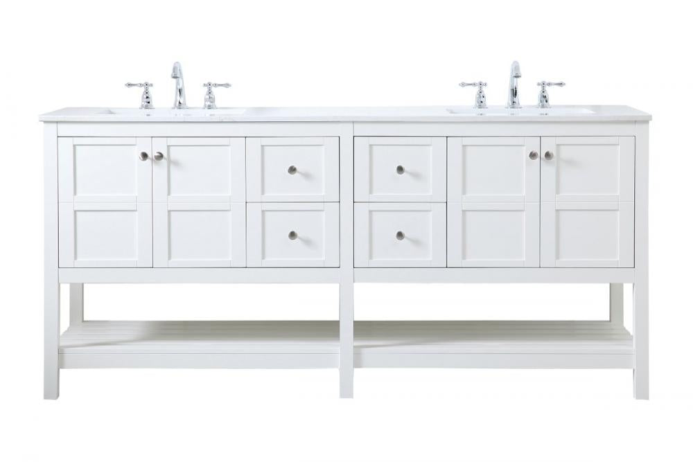 Elegant Theo Bathroom Vanity - Double Sink Bathroom Vanity Elegant 72 White Not Included