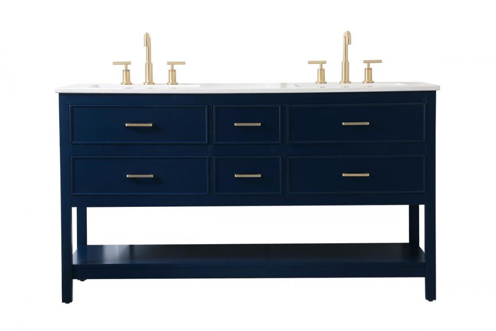 Elegant Sinclaire Bathroom Vanity - Double Sink Bathroom Vanity Elegant 60 Blue Not Included