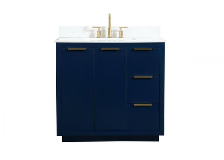 Elegant Blake Bathroom Vanity Bathroom Vanity Elegant 36 Blue Included