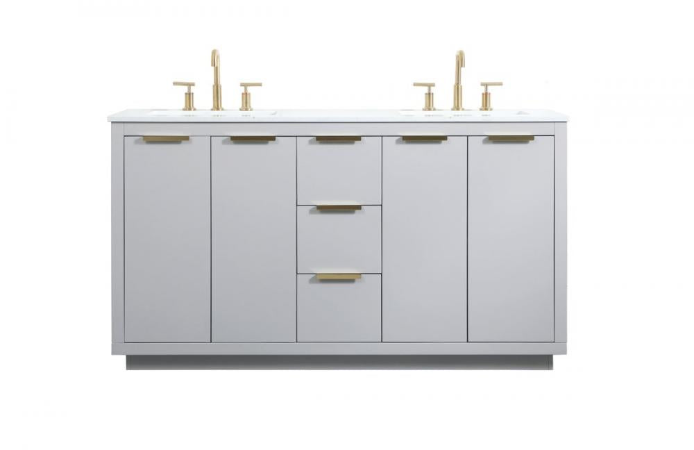 Elegant Blake Bathroom Vanity - Double Sink Bathroom Vanity Elegant 60 Gray Not Included