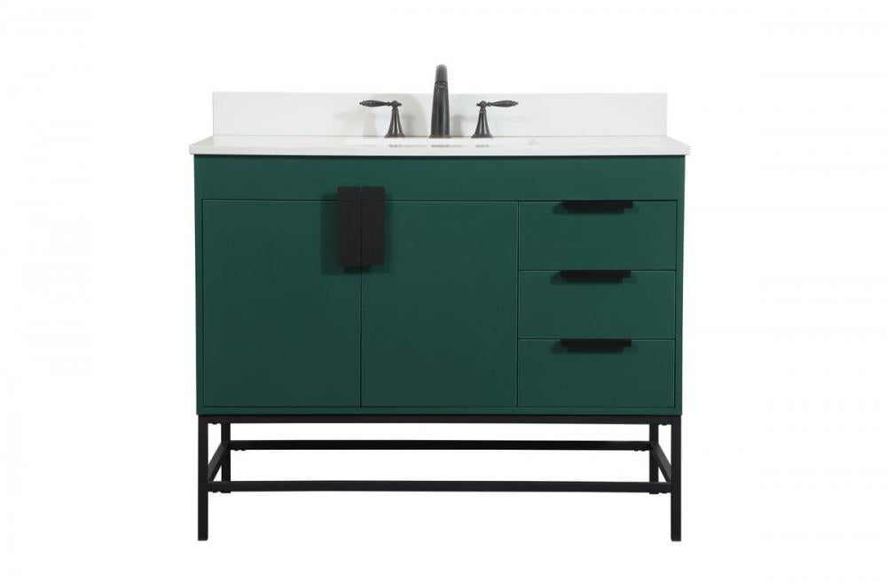 Elegant Eugene Bathroom Vanity w/ Backsplash Bathroom Vanity Elegant 42 Green Included