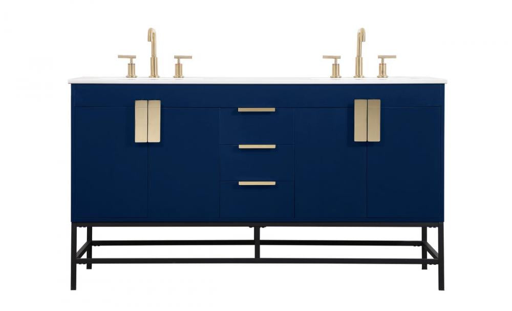 Elegant Eugene Bathroom Vanity - Double Sink Bathroom Vanity Elegant 60 Blue Not Included