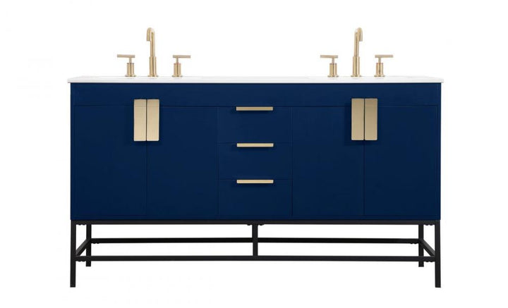 Elegant Eugene Bathroom Vanity - Double Sink Bathroom Vanity Elegant 60 Blue Not Included