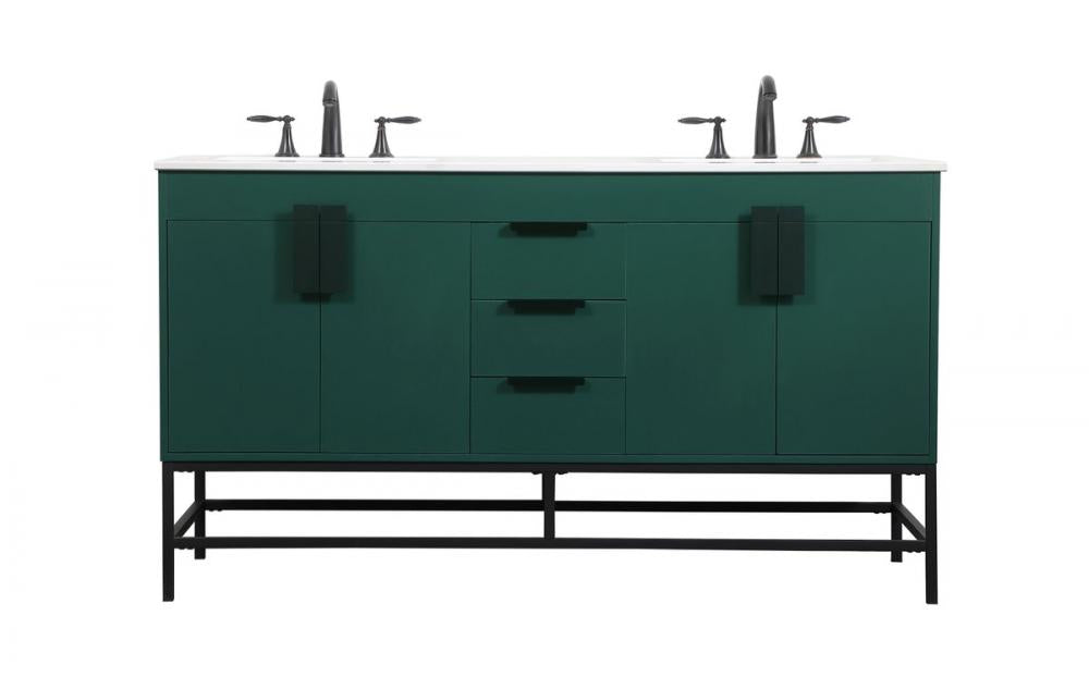 Elegant Eugene Bathroom Vanity - Double Sink Bathroom Vanity Elegant 60 Green Not Included