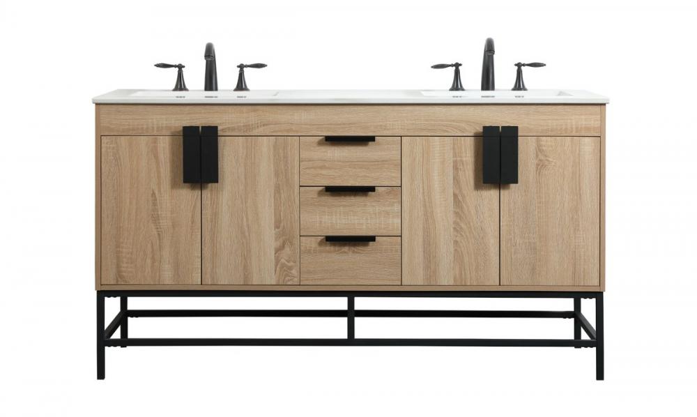 Elegant Eugene Bathroom Vanity - Double Sink Bathroom Vanity Elegant 60 Wood|Brown Not Included