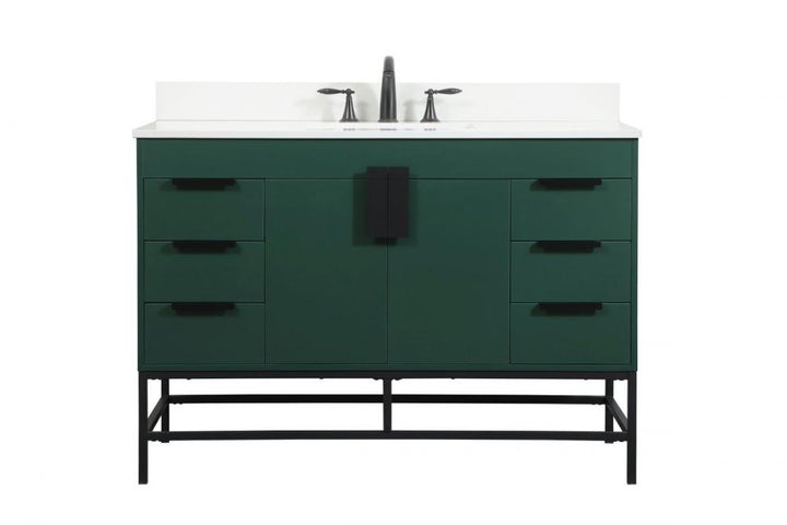 Elegant Eugene Bathroom Vanity w/ Backsplash Bathroom Vanity Elegant 48 Green Included