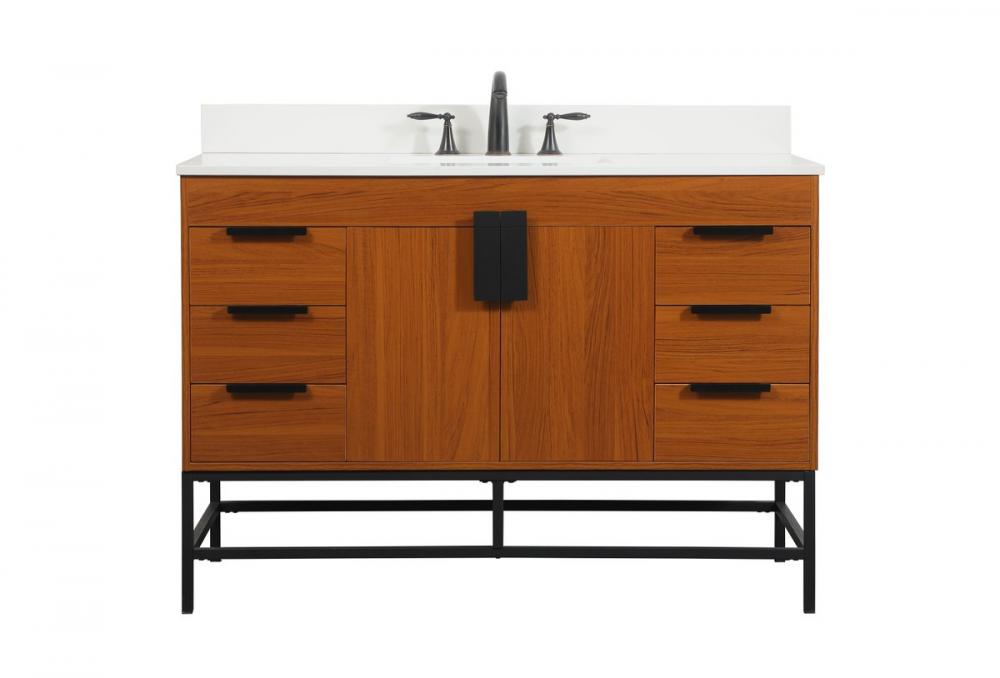 Elegant Eugene Bathroom Vanity w/ Backsplash Bathroom Vanity Elegant 48 Dark Wood Included