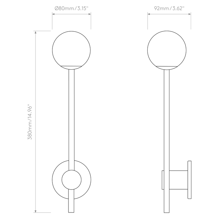 Astro Lighting Orb Single dimension diagram