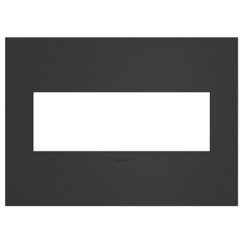 Legrand adorne Satin Black 3-Gang wall plate