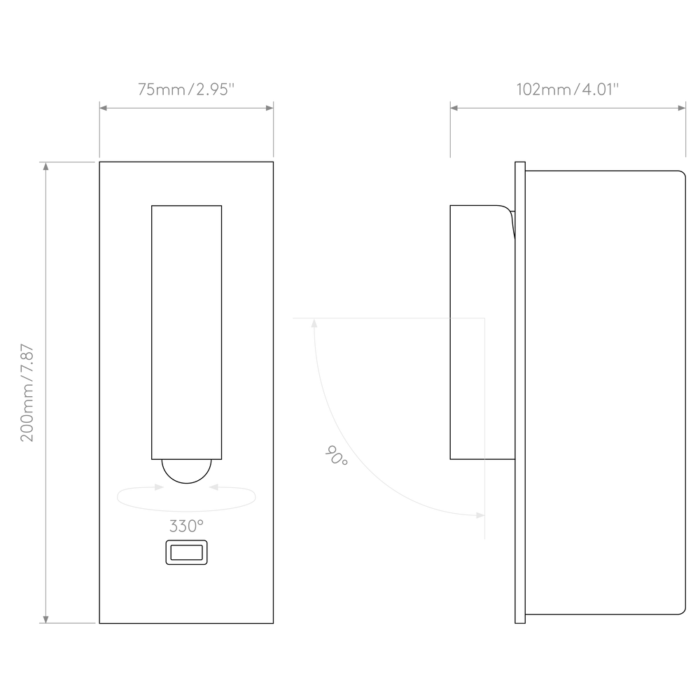 Astro Lighting Fuse 3 USB dimension diagram