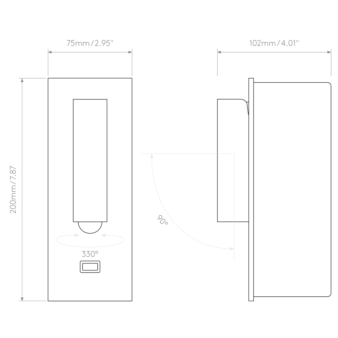 Astro Lighting Fuse 3 USB dimension diagram