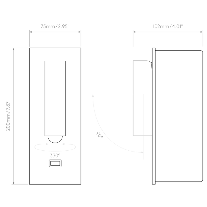Astro Lighting Fuse 3 USB dimension diagram