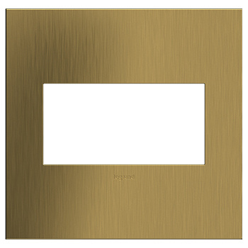 Legrand adorne Brushed Satin Brass 2-Gang wall plate