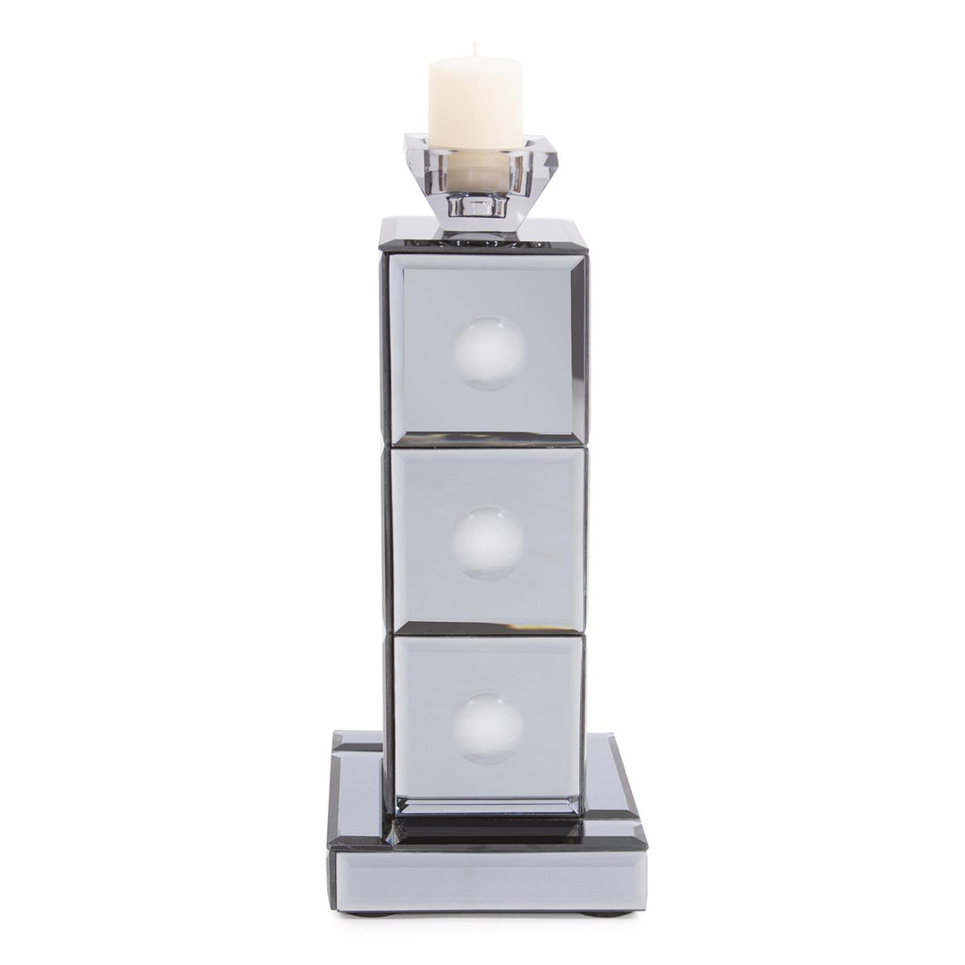 Howard Elliott Grigio Mirrored Candle Holder