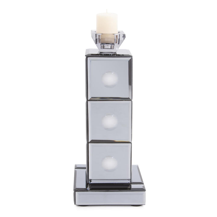 Howard Elliott Grigio Mirrored Candle Holder