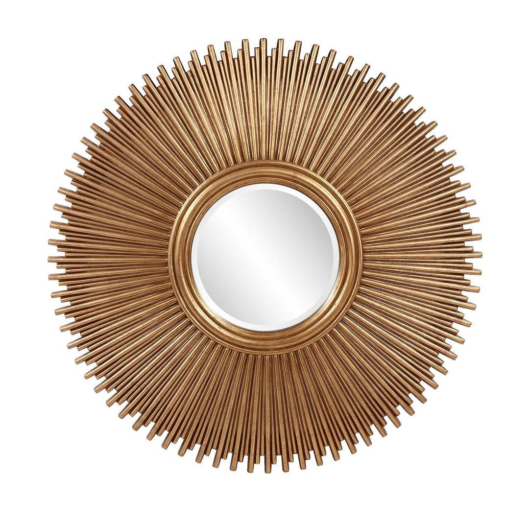 Howard Elliott Midsized Singapore Mirror in Gold Leaf