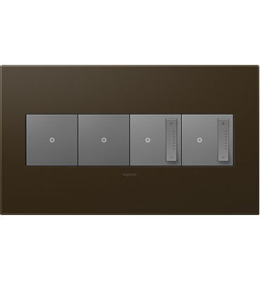 Legrand adorne Bronze 4-Gang wall plate