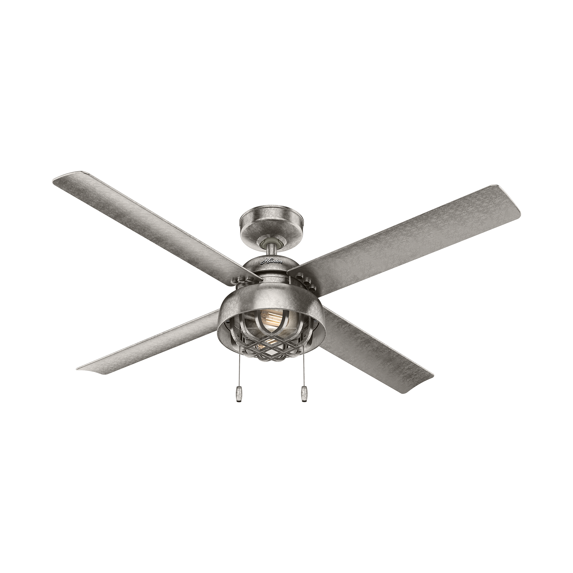 Hunter 52 inch Spring Mill Damp Rated Ceiling Fan with LED Light Kit and Pull Chain Ceiling Fan Hunter   