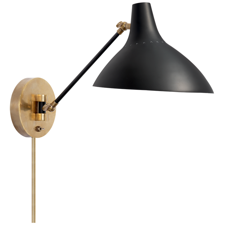 Visual Comfort & Co. Charlton Wall Light Wall Sconces Visual Comfort & Co. Black and Brass  