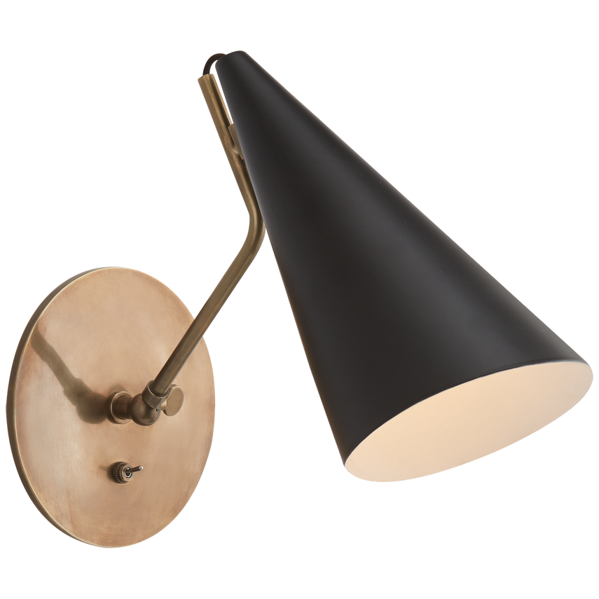 Visual Comfort & Co. Clemente Wall Light Wall Sconces Visual Comfort & Co. Black and Brass  