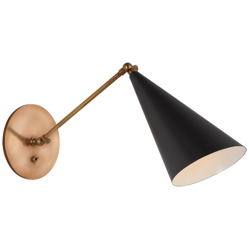 Visual Comfort & Co. Clemente Single Arm Library Sconce Wall Sconces Visual Comfort & Co. Black  