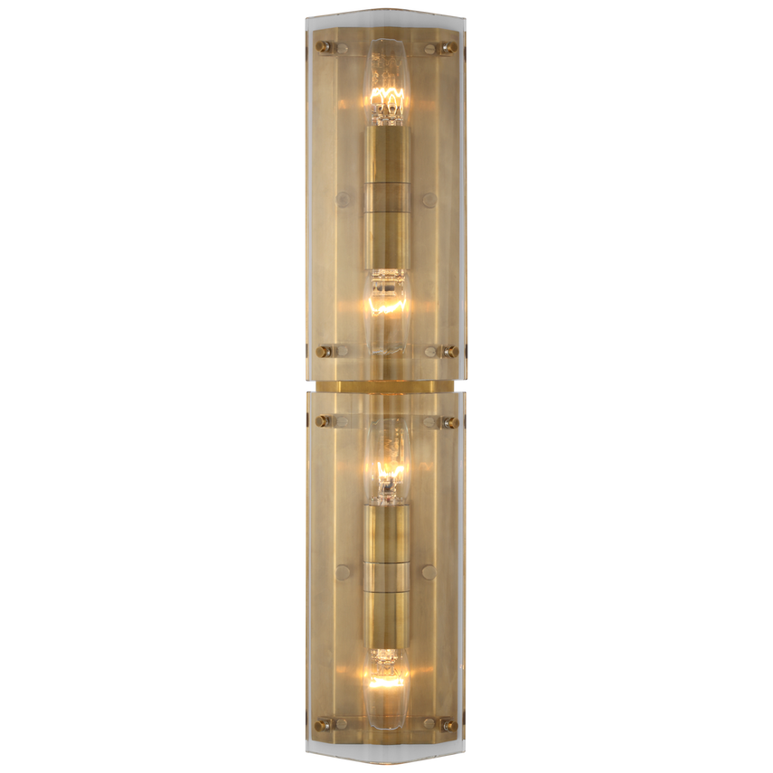 Visual Comfort & Co. Clayton 25" Wall Sconce Wall Sconces Visual Comfort & Co. Alabaster and Polished Nickel  