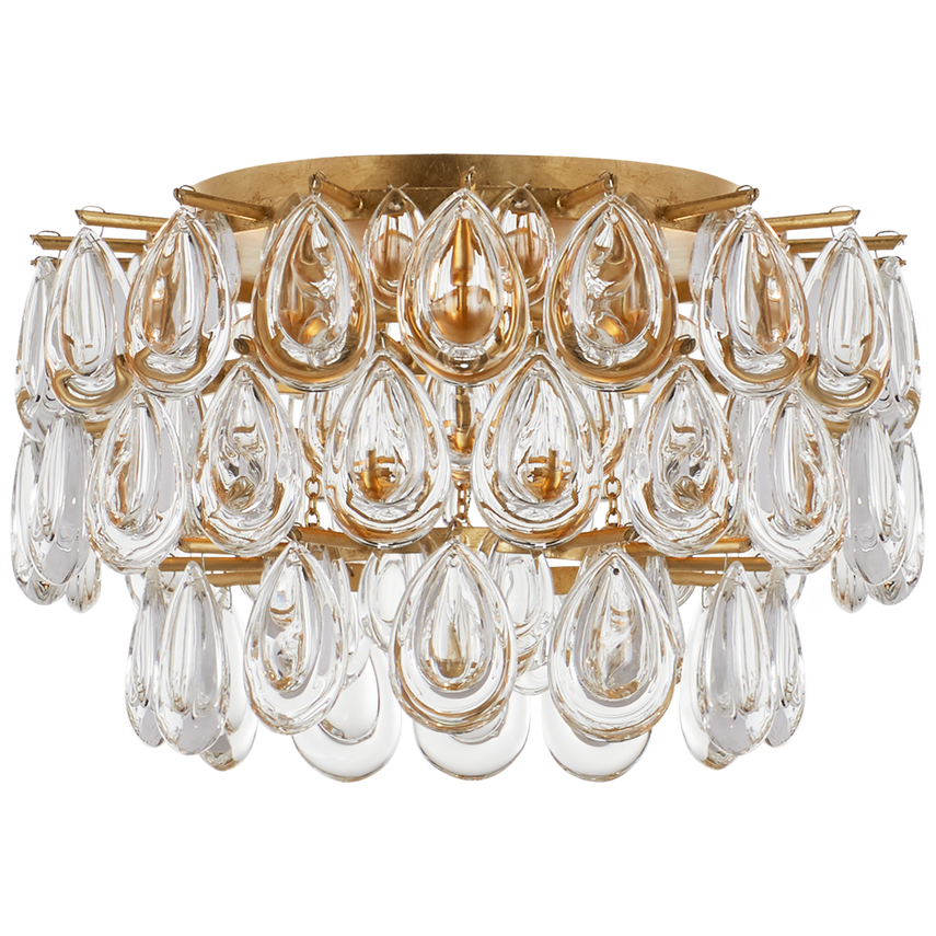 Visual Comfort & Co. Liscia Small Flush Mount Ceiling Flush Mounts Visual Comfort & Co. Burnished Silver Leaf  