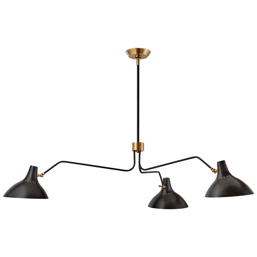 Visual Comfort & Co. Charlton Large Triple Arm Chandelier Chandeliers Visual Comfort & Co. Black  