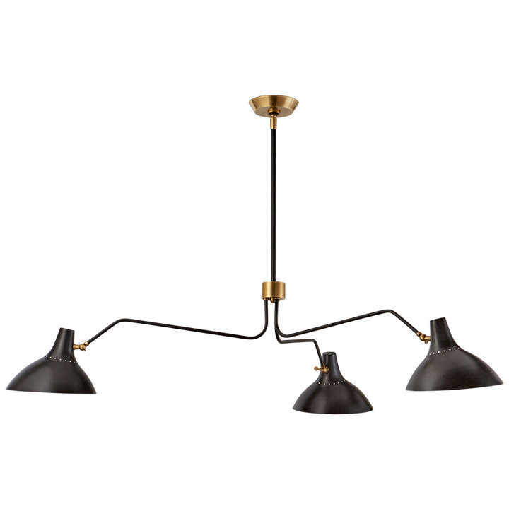 Visual Comfort & Co. Charlton Large Triple Arm Chandelier Chandeliers Visual Comfort & Co. Black  