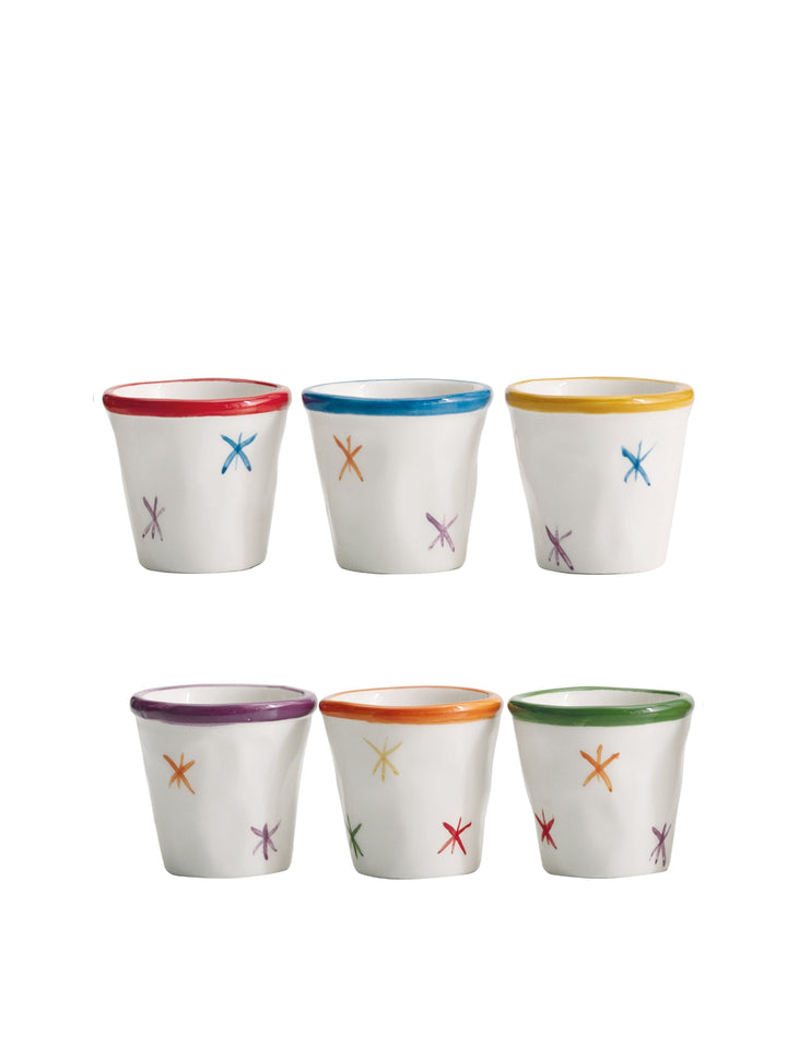 Zafferano America Asterisco Espresso Shot Cups (Assorted Set of 6)