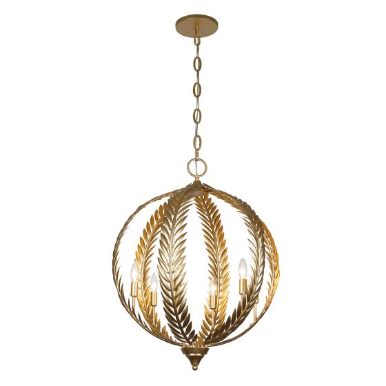Atlas 6-Light 24" Pendant in Grecian Gold by Breegan Jane by Savoy House