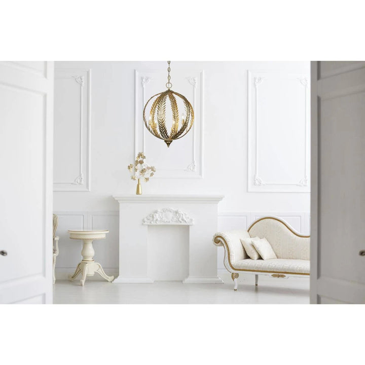 Atlas 6-Light 24" Pendant in Grecian Gold by Breegan Jane by Savoy House