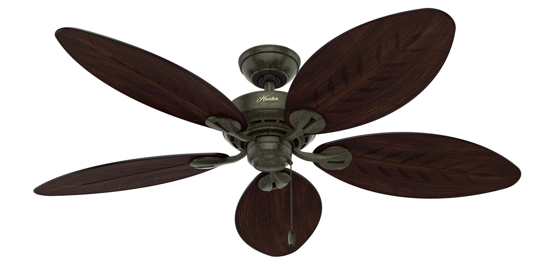 Hunter 54 inch Bayview Damp Rated Ceiling Fan and Pull Chain Indoor Ceiling Fans Hunter   