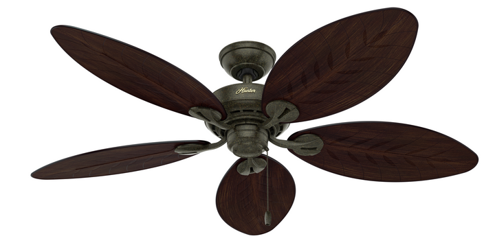 Hunter 54 inch Bayview Damp Rated Ceiling Fan and Pull Chain Indoor Ceiling Fans Hunter