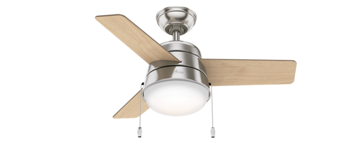 Hunter 36 inch Aker Ceiling Fan with LED Light Kit and Pull Chain Indoor Ceiling Fans Hunter   