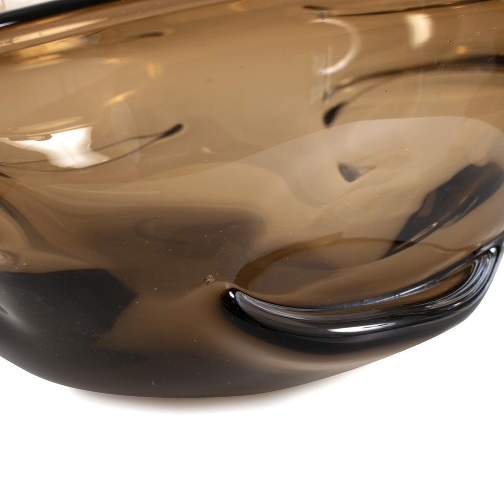 Howard Elliott Smokey Umber Glass Bowl