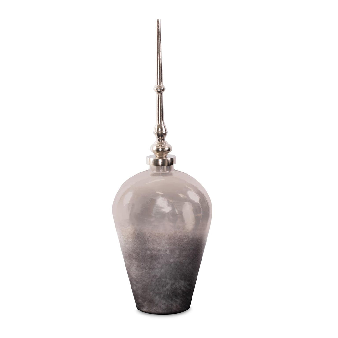 Howard Elliott Venetia Ebony Glass Bottle with Aluminium Spired Lid
